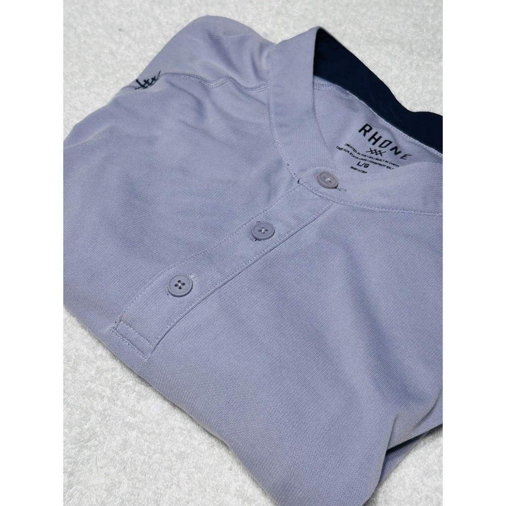 Rhone Polo Shirt Mens L Henley Golf Performance Stretch Athletic Purple Preppy